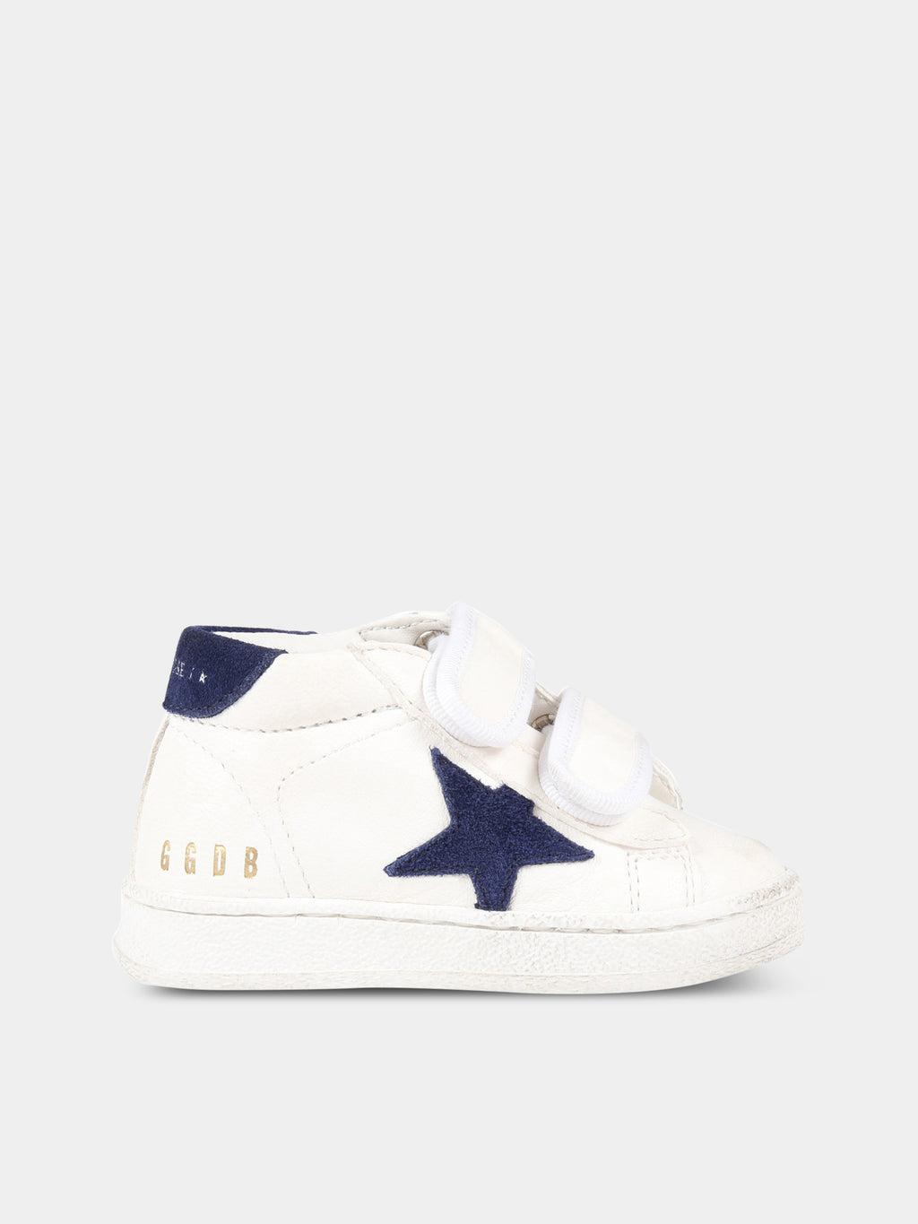 Sneakers bianche per bambini con stella e logo